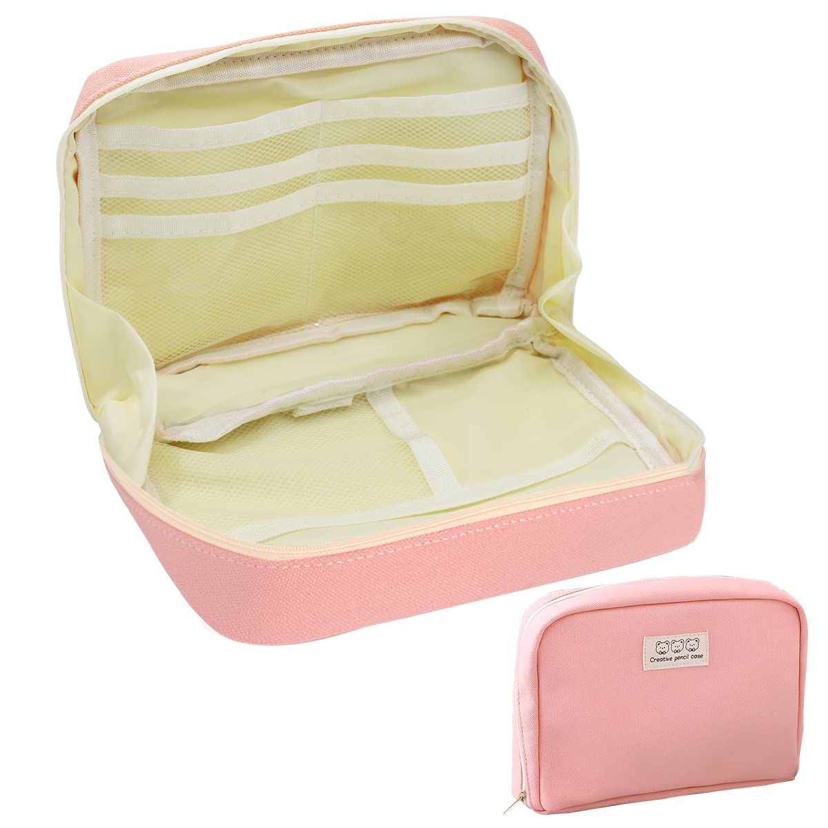 Climberty Large Capacity Pencil Case Pencil Pouch School Supplies, College Students Office Simple Stationery Pencil Holder Bag, Stationery Organizer Pencil Pouch for Boys Girls (Pink) Climberty Large Capacity Pencil Case Pencil Pouch School Supplies, College Students Office Simple Stationery Pencil Holder Bag, Stationery Organizer Pencil Pouch for Boys Girls (Pink)